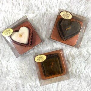 Candle Bougie Set of 3 Chocolate Scented Heart & Truffle Shaped Candles